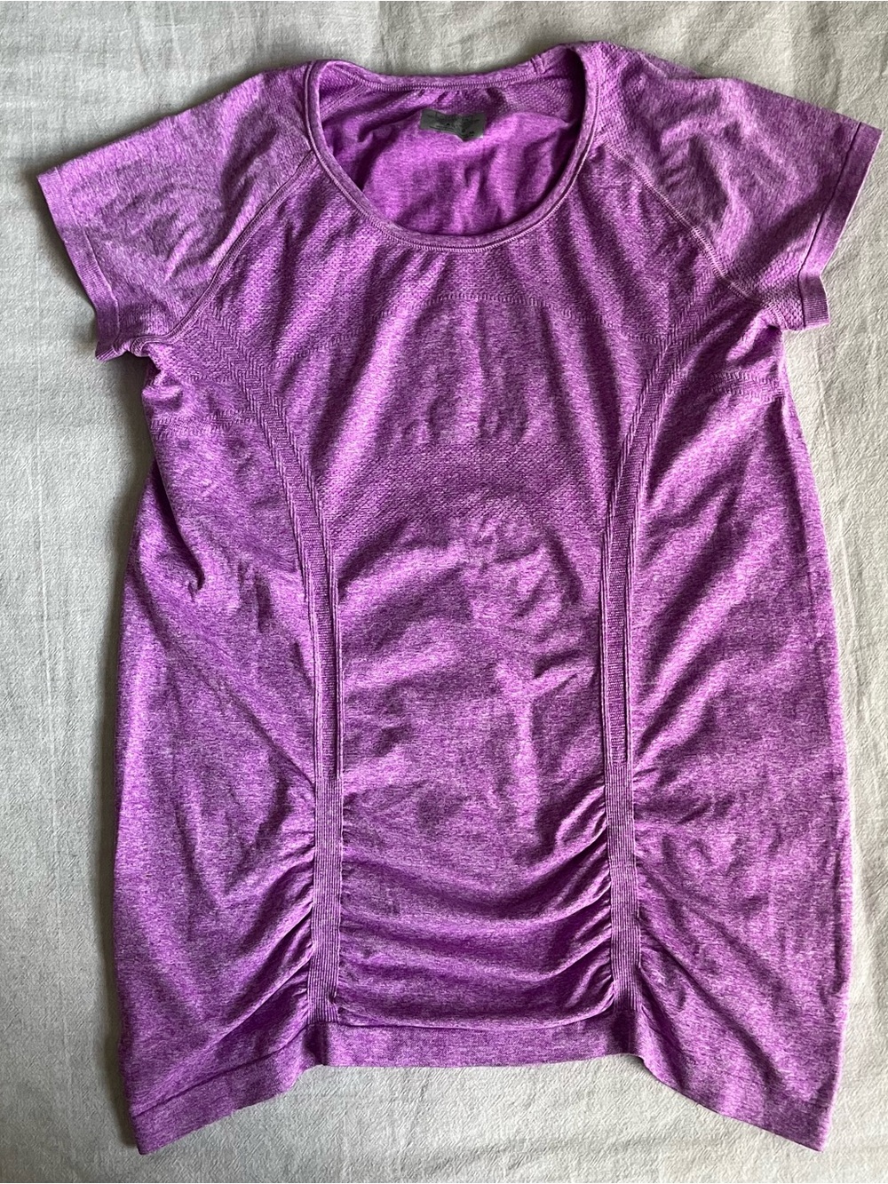 Athleta Heathered Purple Scoop Neck Short Sleeve Tee